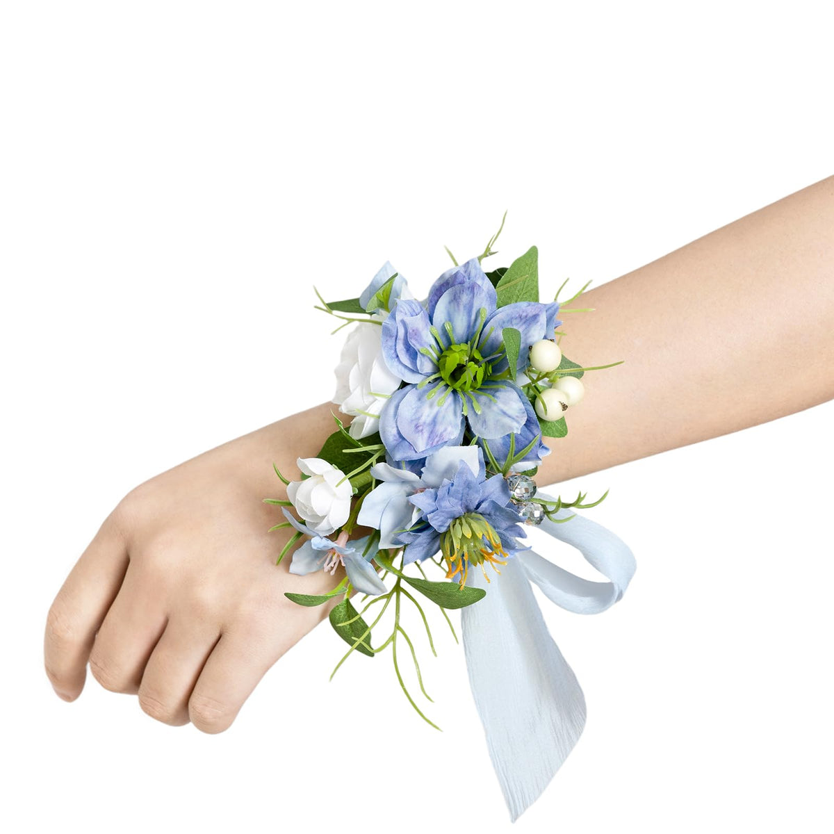 Ling's moment 2pcs Prom Wrist/Shoulder Corsage, Fall Terracotta