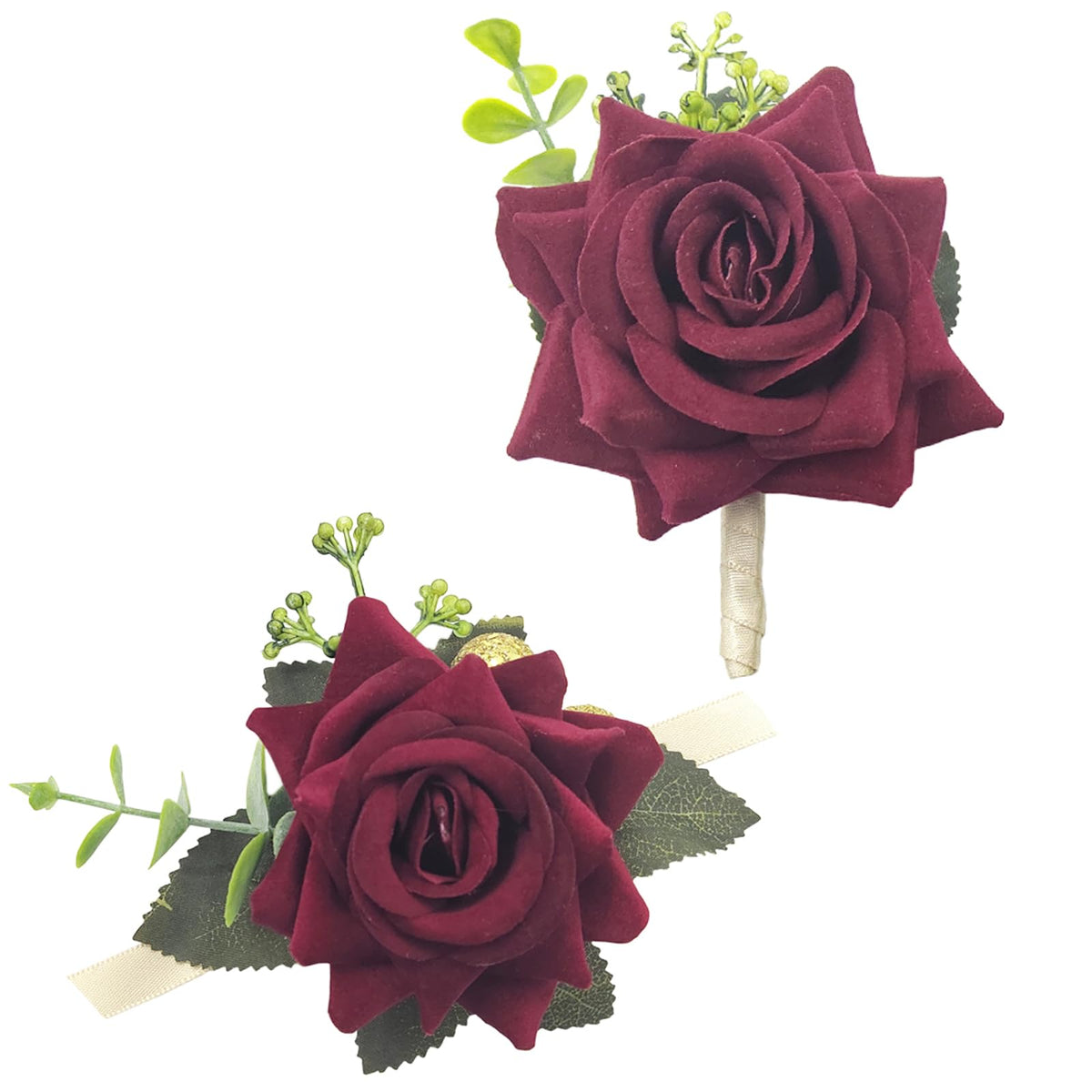 Arlai 1pc Wedding Bridesmaid Wrist Corsage, Dark Blue Flower Bracelet