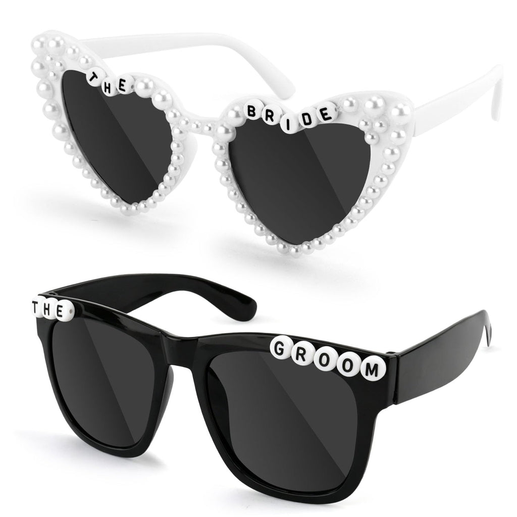 Just Married Decorations Bride And Groom Sunglasses for Just Married Wedding Party Decorations Wedding Sunglasses Accessories White And Black