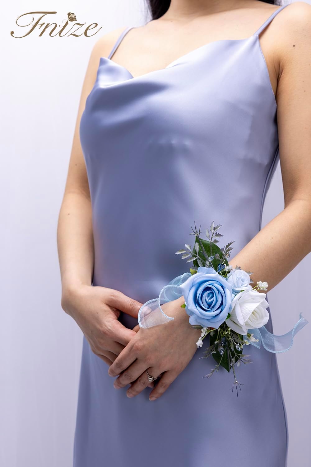 Fnize Blue Corsage and Boutonniere Set for Prom Homecoming Wedding Flower