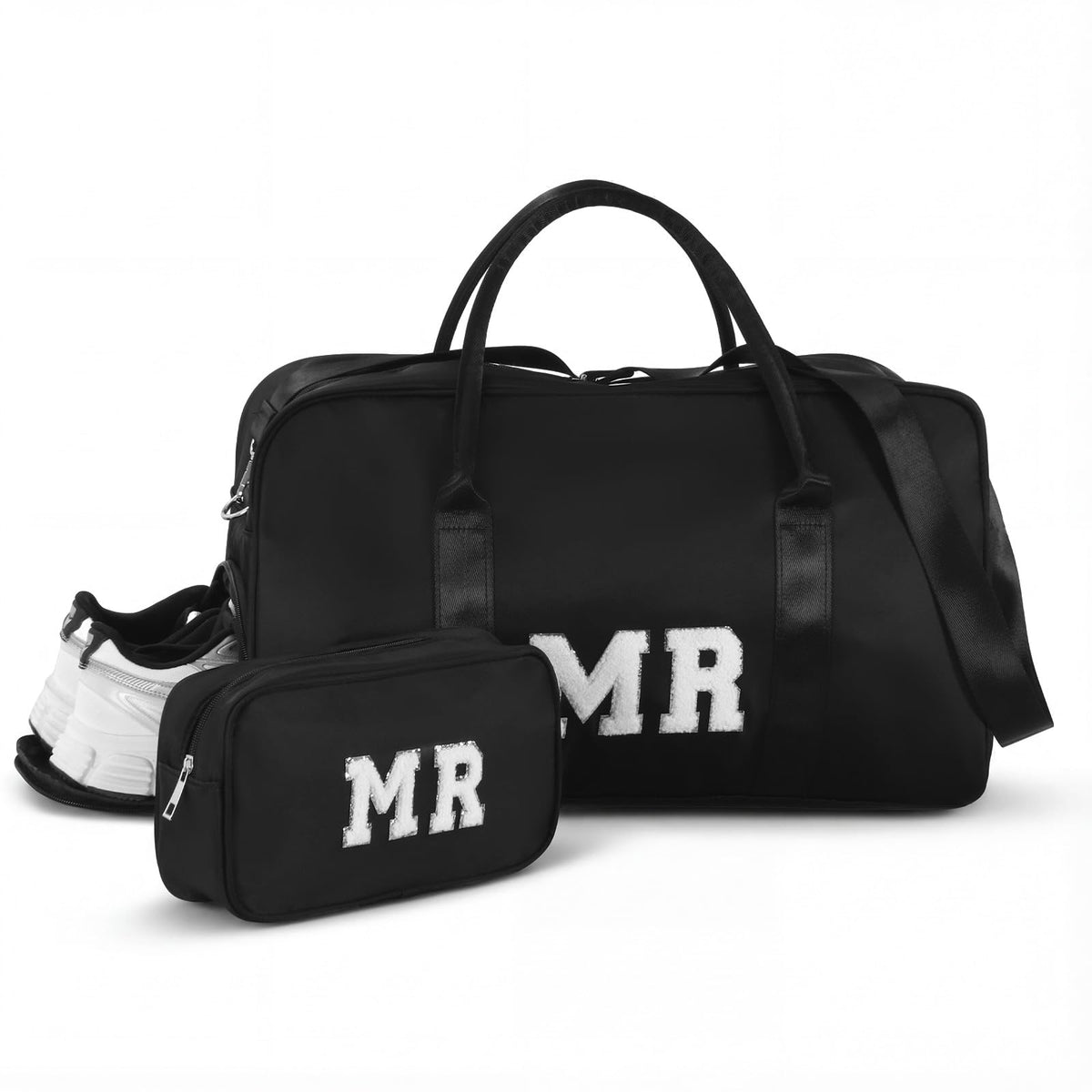 2 Pcs Groom Bag Gifts, Wedding Weekender Duffle Bag, Black