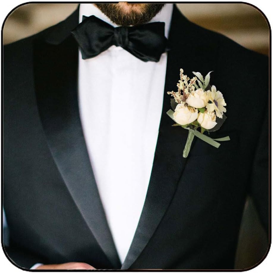 Wedding Rose Boutonniere Men's Flower Buttonholes Groomsmans Suit Decoration Prom Anniversary Accessories for Man
