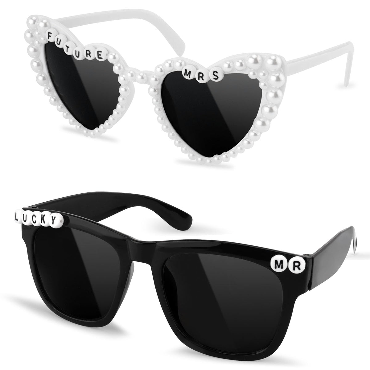 Just Married Decorations Bride And Groom Sunglasses for Just Married Wedding Party Decorations Wedding Sunglasses Accessories White And Black