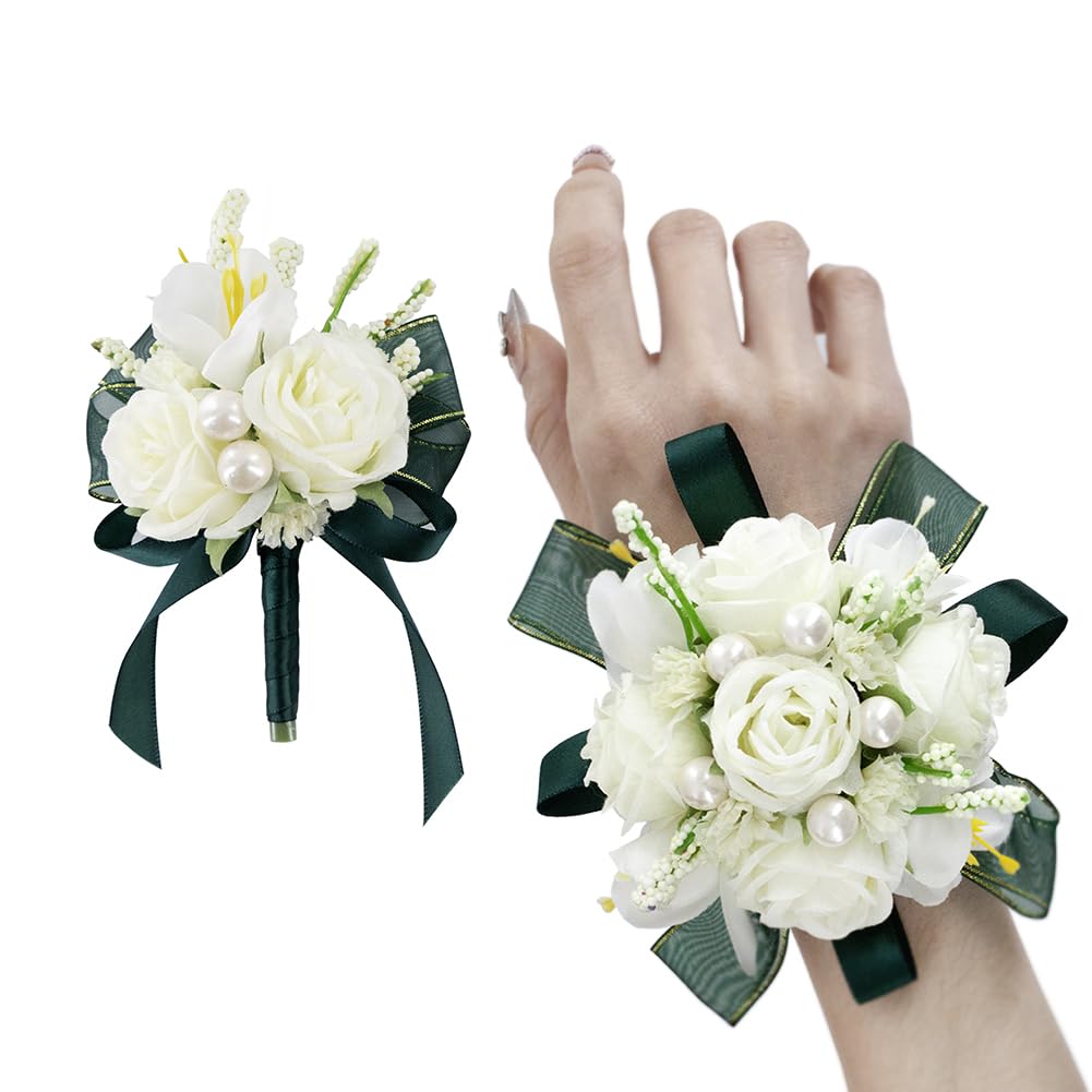 Purple Lilac Corsage and Boutonniere Set Prom Wrist Corsage Flower