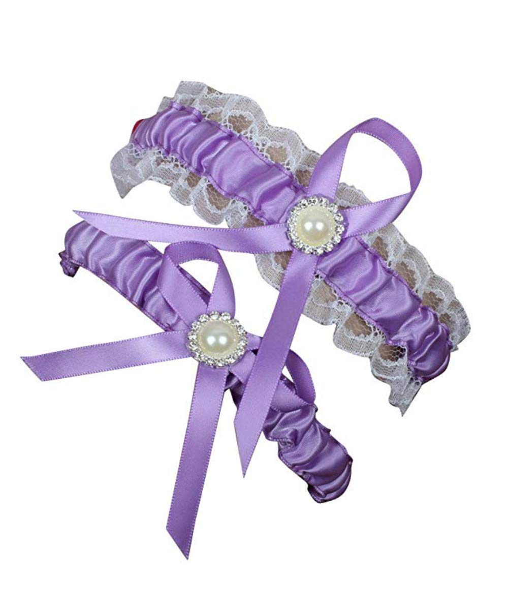 Lace Wedding Garters for Bride Pearl Stretch Prom Garter, Women Wedding Bridal Legs Garter Set