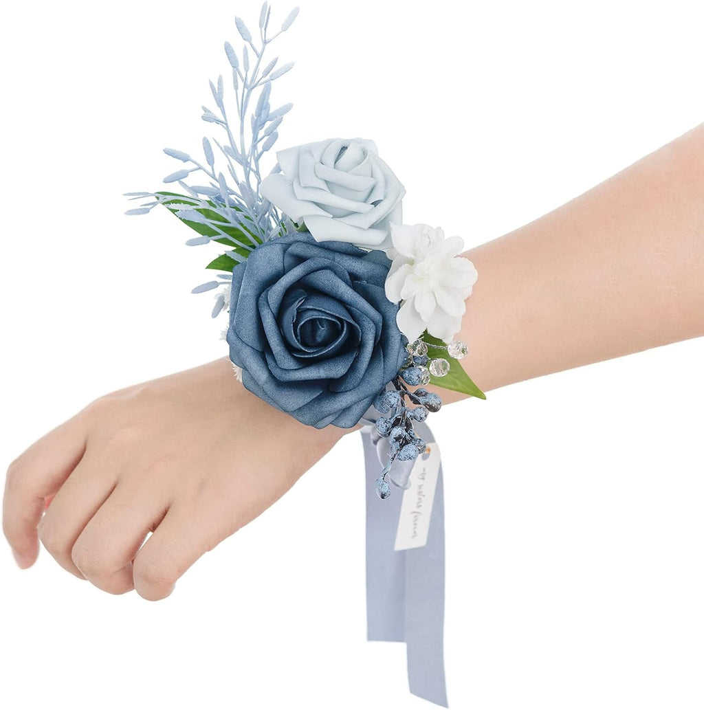 Ling's moment Corsage Wristlet, Wedding Prom Decor, Dusty Rose