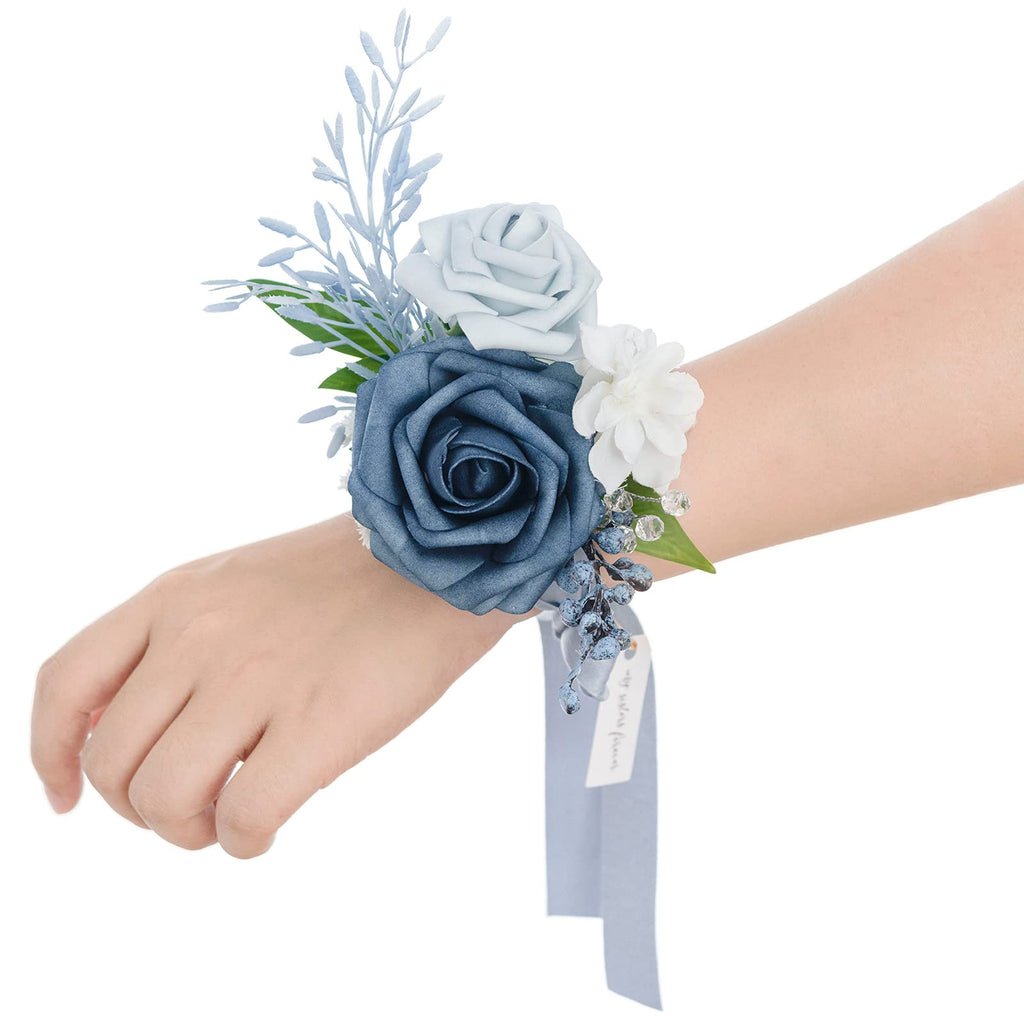 Ling's moment Corsage Wristlet, Wedding Prom Decor, Dusty Rose