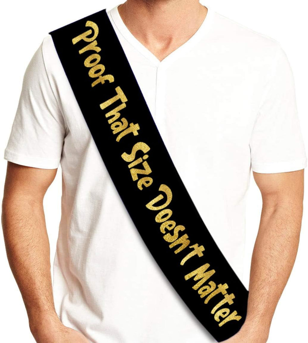 Sterling James Co. Size Doesnt Matter Groom Sash - Bachelor Party Sash for Him - Bachelor Party Decorations, Supplies and Gifts