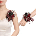 Ling's moment 2pcs Prom Wrist/Shoulder Corsage, Fall Terracotta
