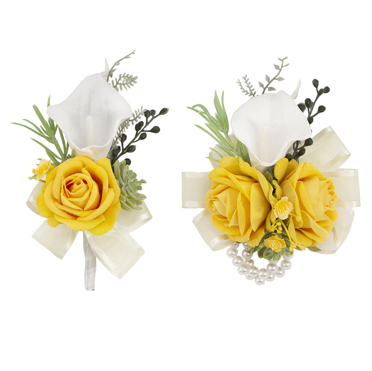 Black Burgundy Corsage and Boutonniere Set for Wedding Prom