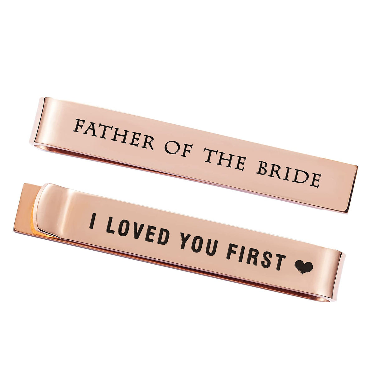 Father of the Bride and Groom Gifts - Wedding Tie Clips for Groomsmen From the Bride - Stainless Steel Tie Bars