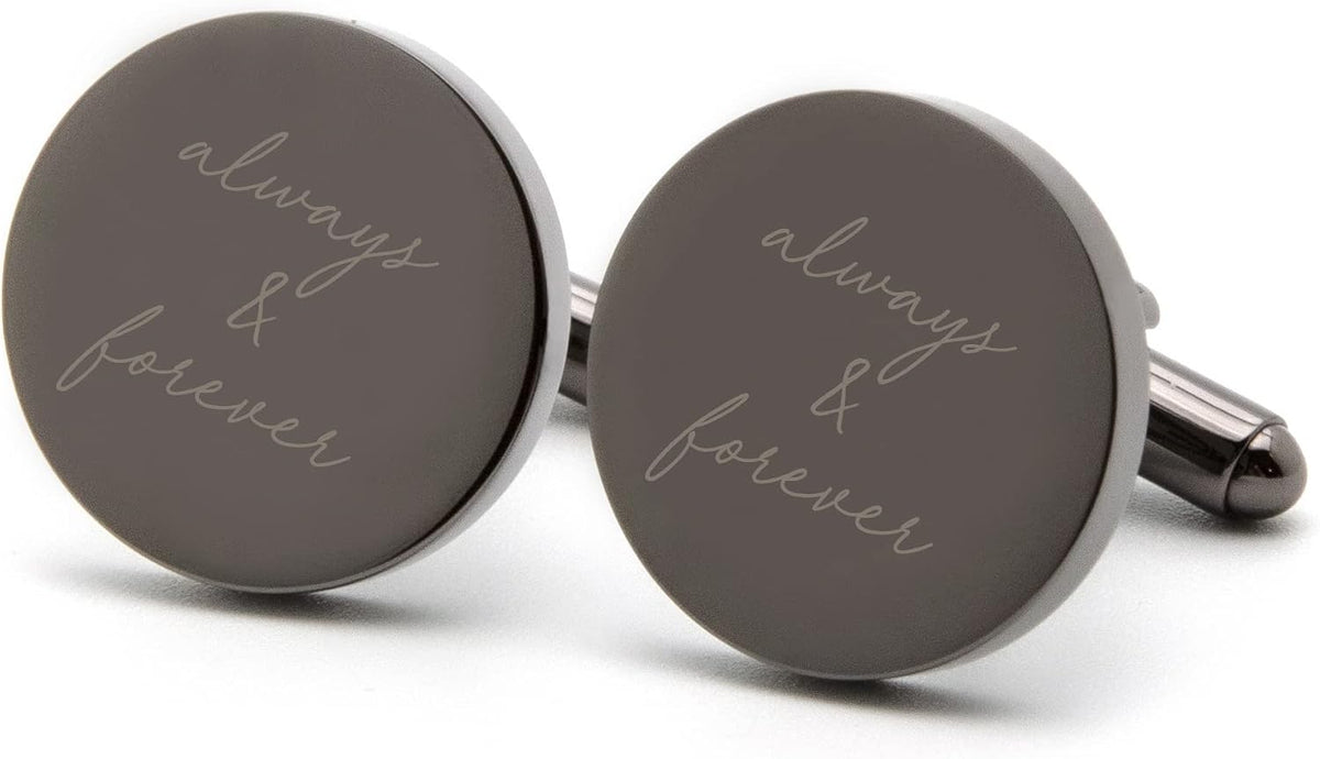 MUUJEE Cufflinks with Engraved Wood Gift Box
