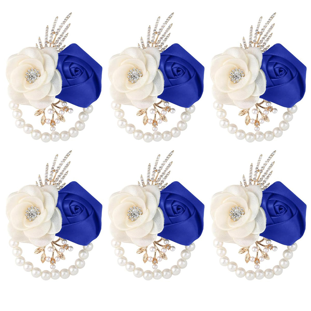 Bride Bridesmaids Rose Wrist Corsage Girls Ladies Accessories,Wrist Flower for Prom, Homecoming Dinner Parties, Weddings. (4, Ivory)