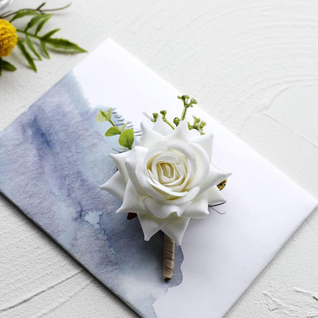 Wedding Boutonniere Groom Flower Buttonholes Groomsmans Prom Party Suit Decoration Anniversary Accessories for Man