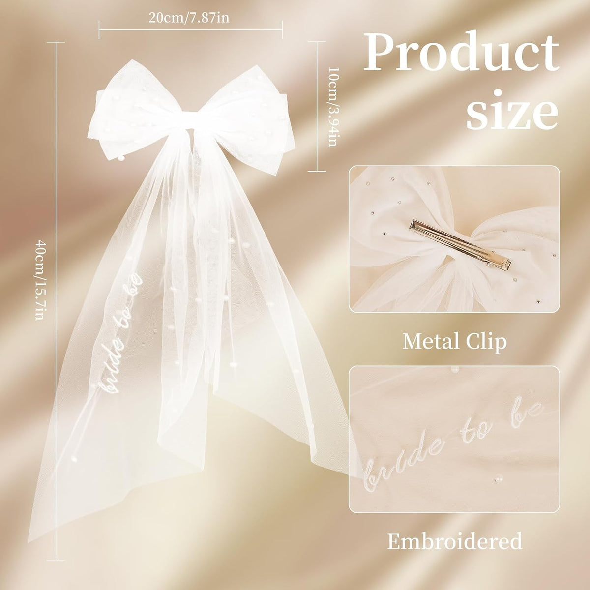 Bride To Be Veil Bow Veil for Bridal Shower Bachelorette Party favors