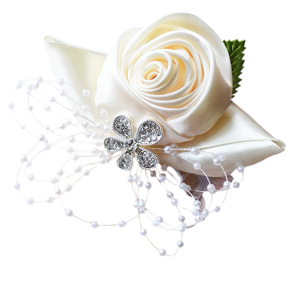 Arlai 1pc Wedding Bridesmaid Wrist Corsage, Dark Blue Flower Bracelet
