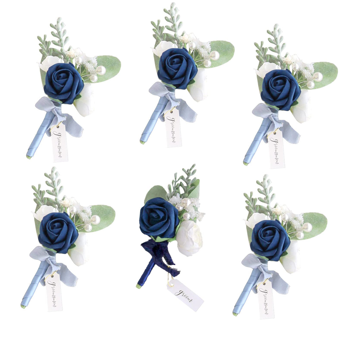 Lookein Set of 2 Wedding Boutonniere for Men Artificial Flowers Wedding Groom Groomsmen Boutonniere for Wedding Ceremony Anniversary Formal Dinner Party, Dusty Rose