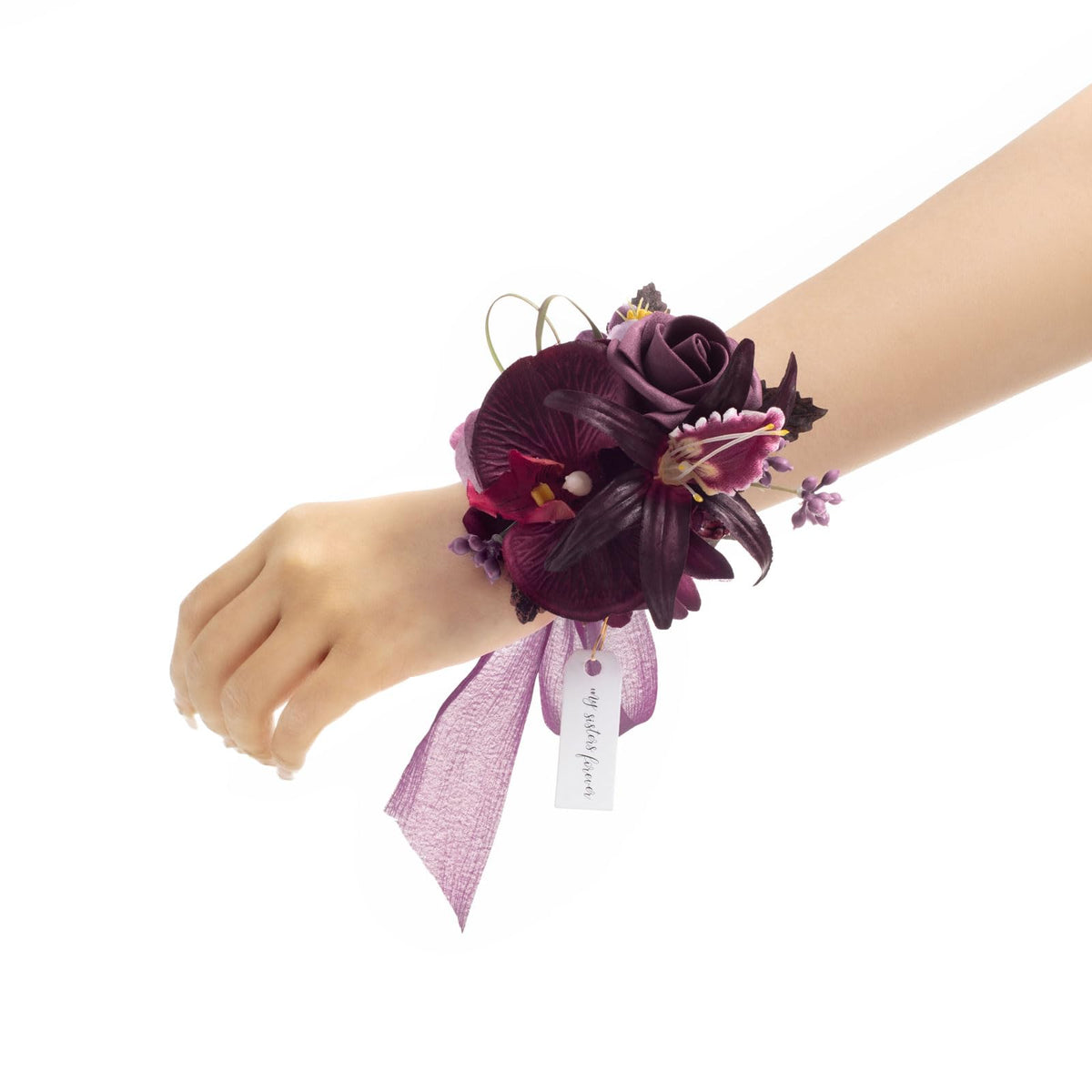 Ling's moment 6pcs Corsage Wristlet, Fall Wedding Decor, Teal Orange
