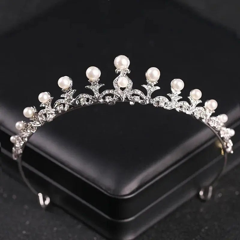 Silver Color Crystal Tiaras And Crowns For Bride Women Party Queen Bridal Wedding Hair Accessories Jewelry Headpiece Crown Tiara