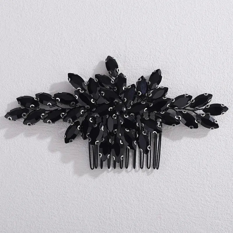 Trendy Rhinestone Bridal Bride Hair Comb Handmade Wedding Side Hair Comb Accessories Party Hair Piece for Women and Girl Jewelry