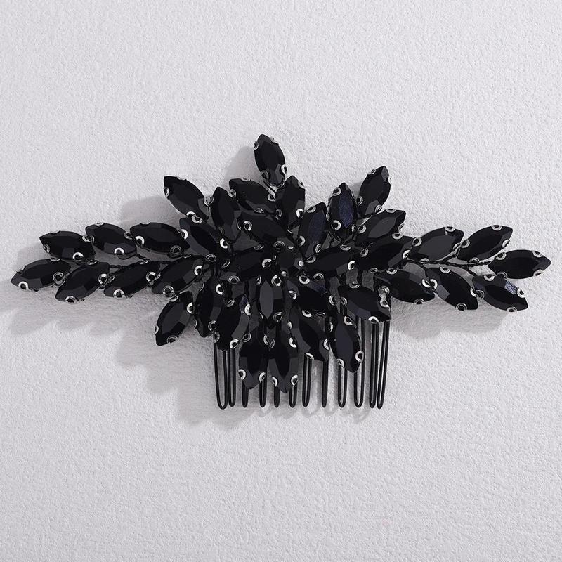 Trendy Rhinestone Bridal Bride Hair Comb Handmade Wedding Side Hair Comb Accessories Party Hair Piece for Women and Girl Jewelry