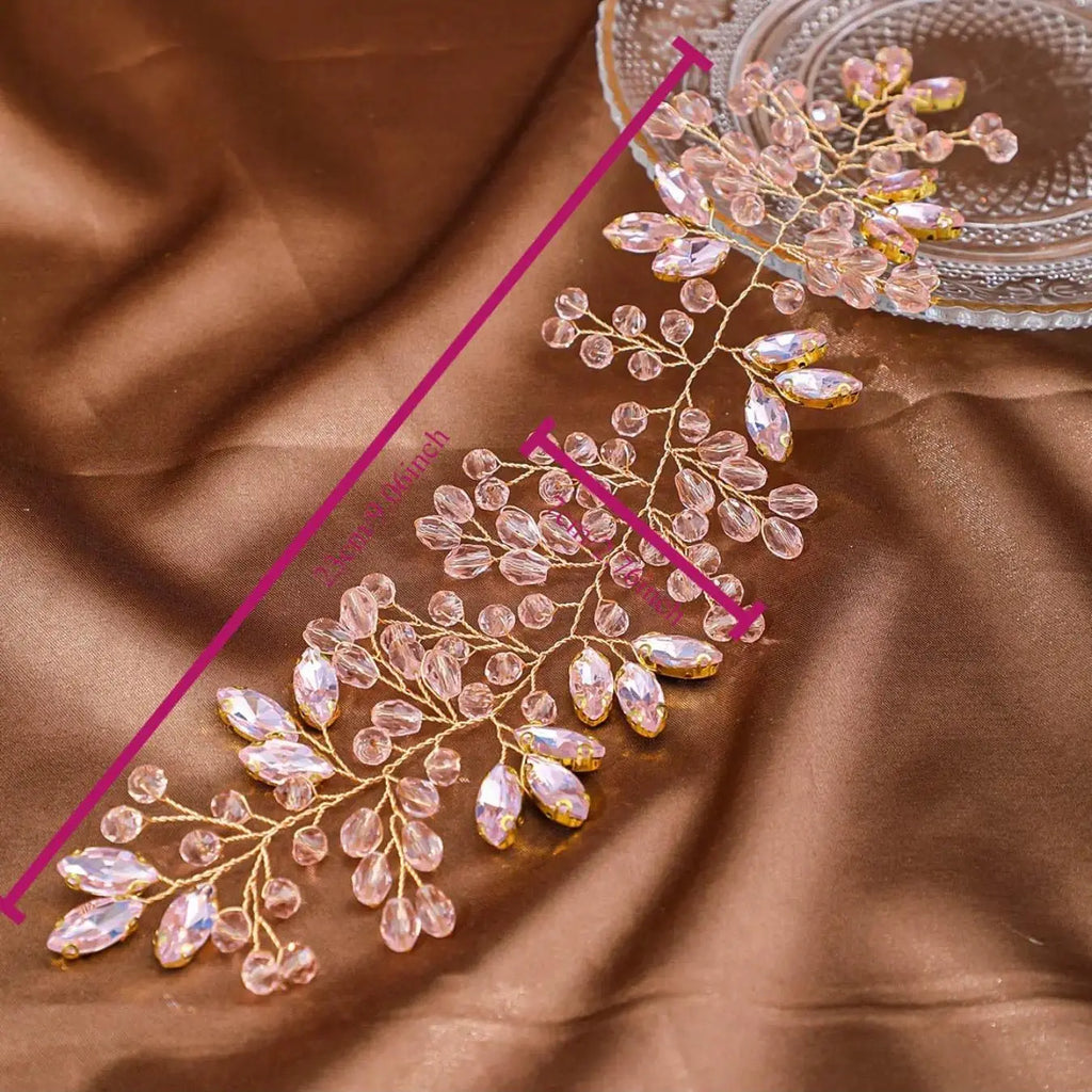 Cross-border hot-selling crystal hairbands, European and American brides with updos, wedding headbands, hair accessories, hand-beaded back-pressed accessories, Headwear, Jewel