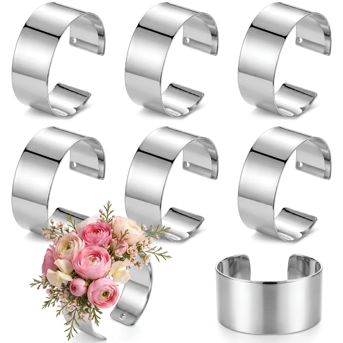Liliaafar 6 Pcs Gold Corsage Wristlet Cuff Bracelets Women,Cuff