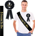 WILLBOND 2 Pcs Groom Sash and Badge Set for Bachelor Party