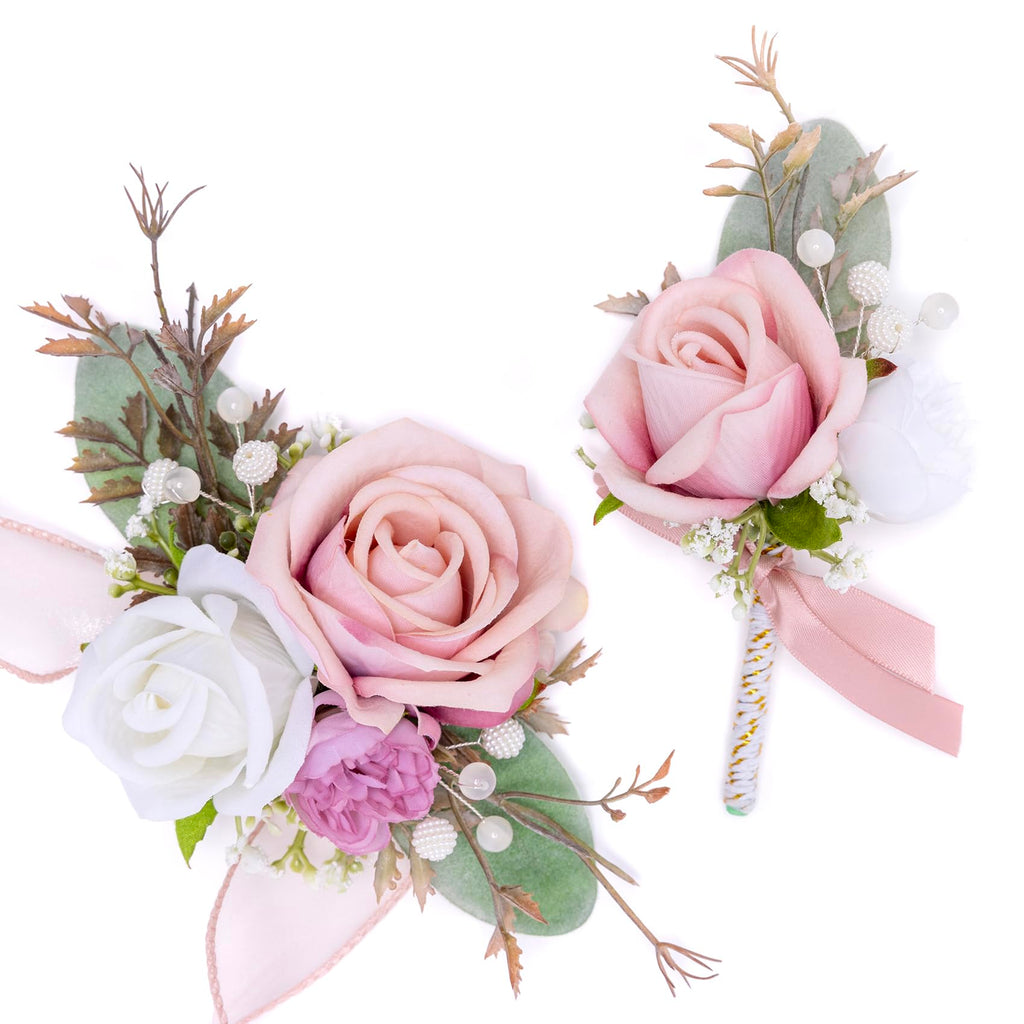 Fnize Blue Corsage and Boutonniere Set for Prom Homecoming Wedding Flower