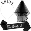 KICOSY Bride Headband and Sash Veil for Bachelorette Party Tiara Veil for Wedding Bridal Shower Hairband With Veil Bridal Sash Wedding Headpiece for Bride