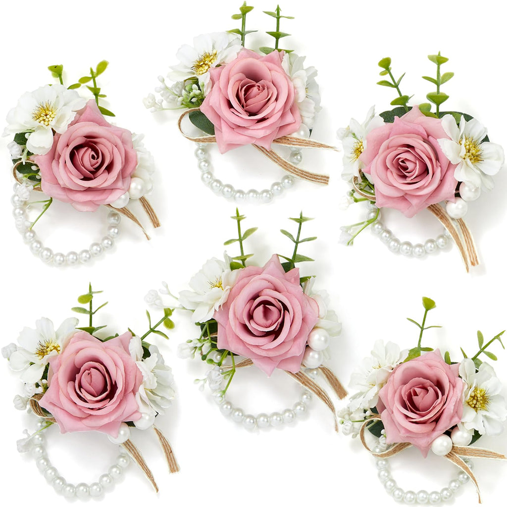 Serwalin Ivory White Rose Corsage and Boutonniere Set for Wedding Prom