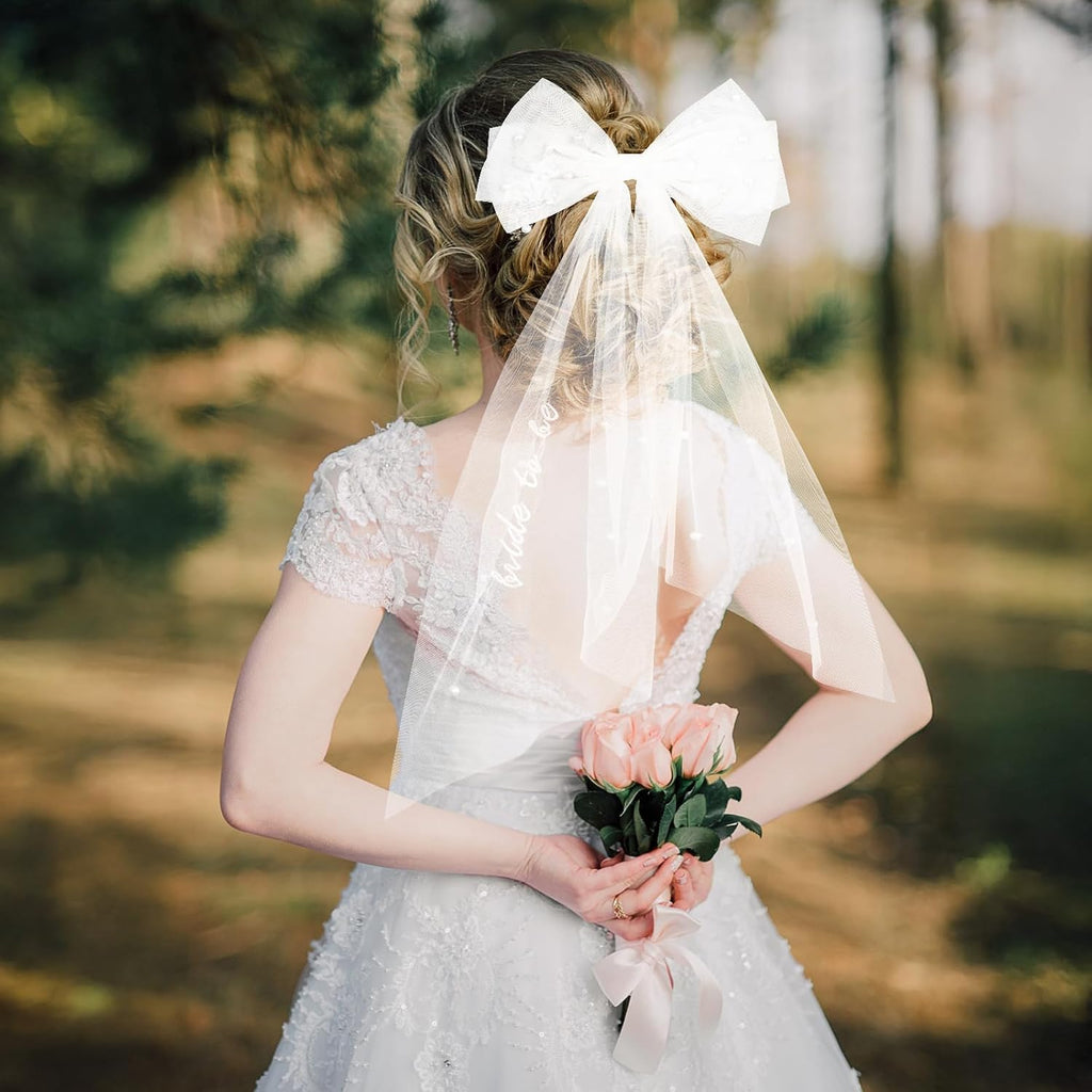Bride To Be Veil Bow Veil for Bridal Shower Bachelorette Party favors