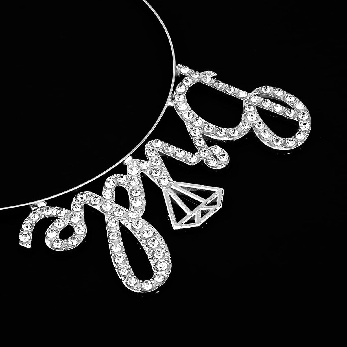 Bride Headband Bachelorette Party Decorations Bridal Headband for Bridal Shower, Bachelorette Party, Wedding (Silver)
