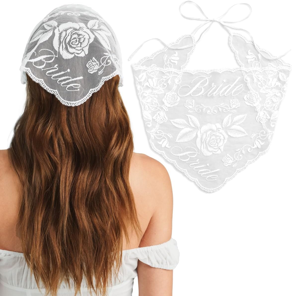 xo, Fetti Bride Lace Headscarf Embroidered Tulle | Bach Hair Accessory Gift