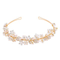 Oriamour Bridal headband Rhinestone Hair Band Bridal Headpieces for Bride Hair Jewelry Accessories (Silver)