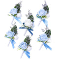 Fnize Champagne Boutonniere for Men Set of 6 Groom Groomsmen Wedding Flower