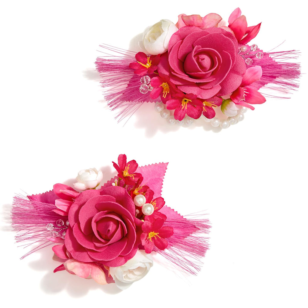 Serwalin 2Pcs Champagne Wrist Corsage Wristlet for Wedding Prom, 6-7Inch