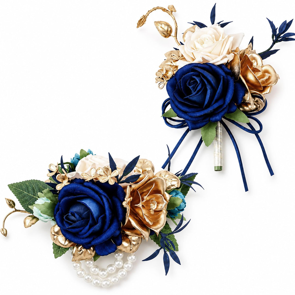 Canlierr 2 Pcs Orange Corsage and Boutonniere Set Wedding Accessories