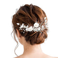 Flower Bride Wedding Hair Vine Silver Rhinestone Leaf Hair Accessories Headband for Women and Girls