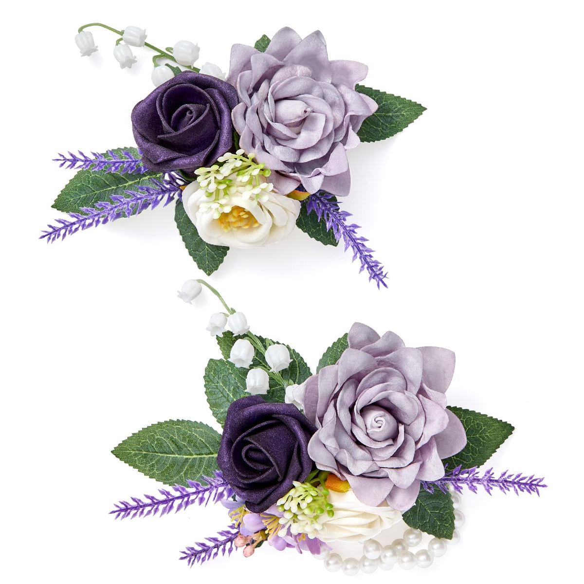 Purple Corsage and Boutonniere Set for Wedding Homecoming Prom