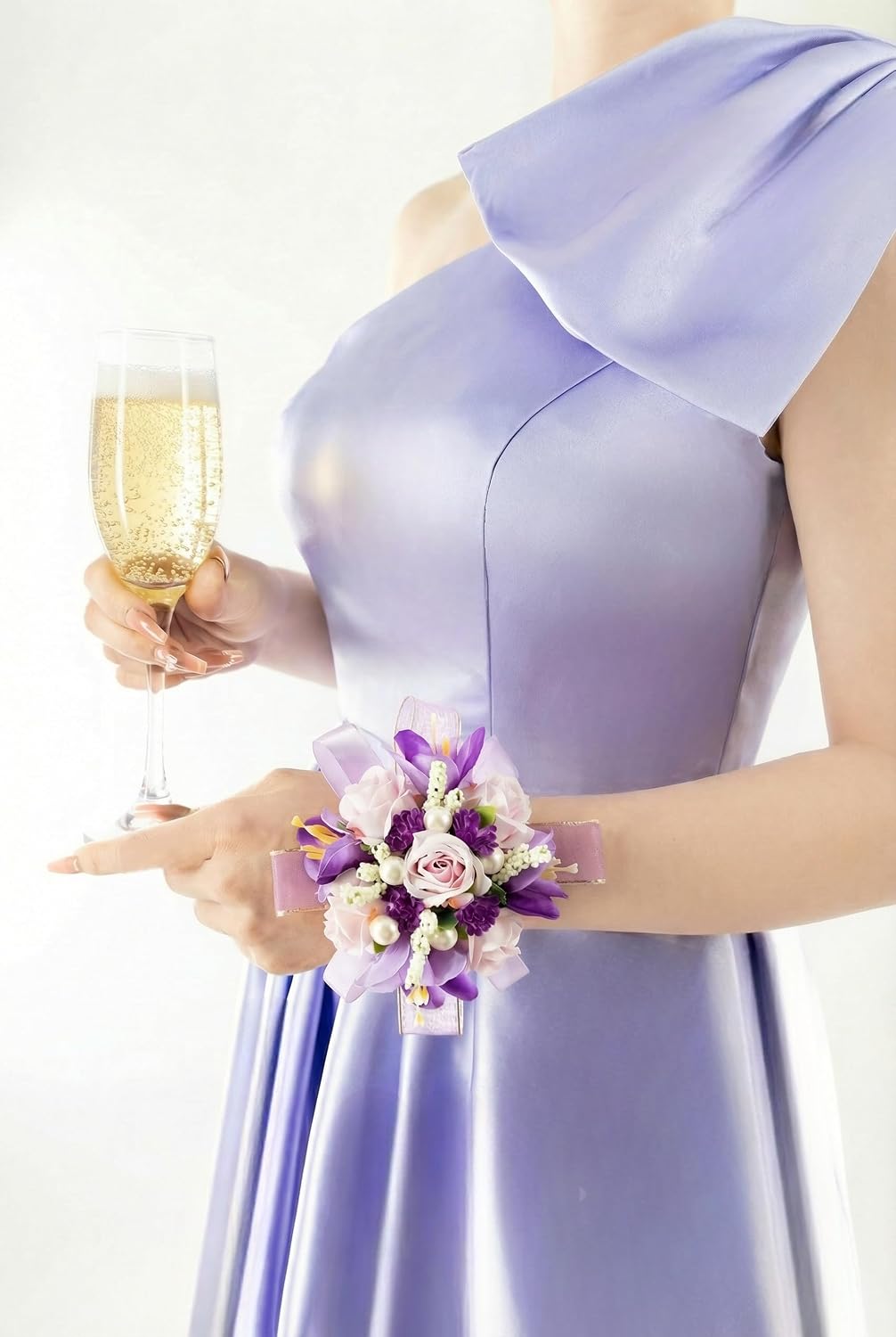 Purple Lilac Corsage and Boutonniere Set Prom Wrist Corsage Flower