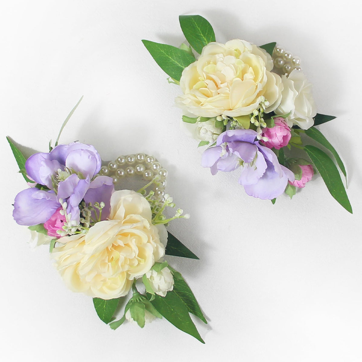 Rinlong 2Pcs Navy Terracotta Wrist Corsage for Wedding, Prom, Homecoming