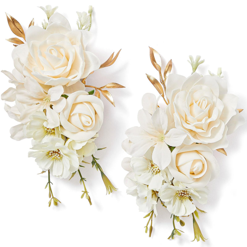 Serwalin Champagne Rose Corsage and Boutonniere Set for Wedding Prom Party