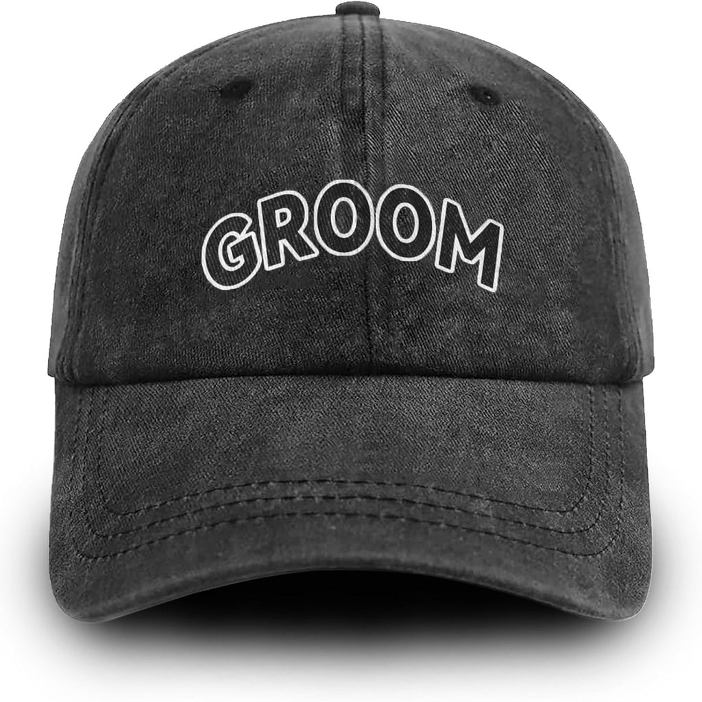 Groom Hat Adjustable Washed Cotton Groom Baseball Cap Wedding Gifts