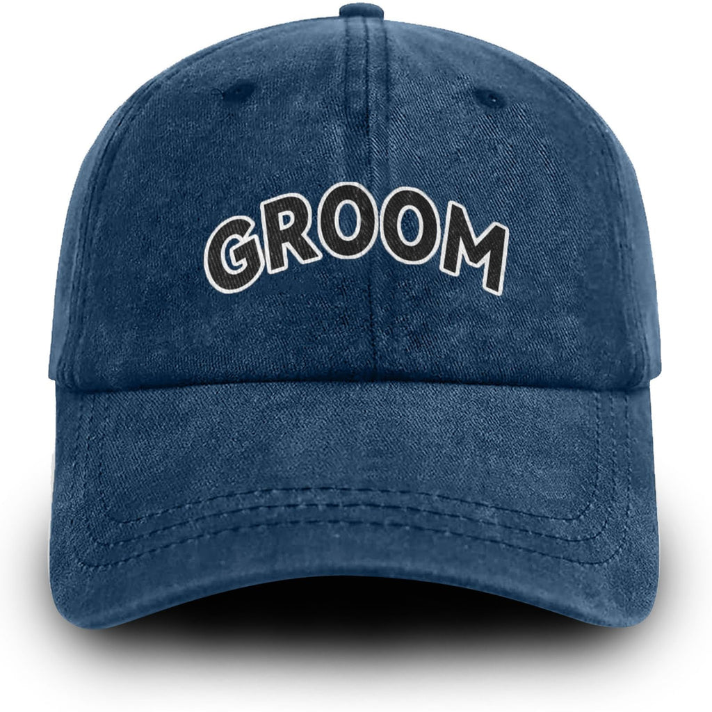 Groom Hat Adjustable Washed Cotton Groom Baseball Cap Wedding Gifts