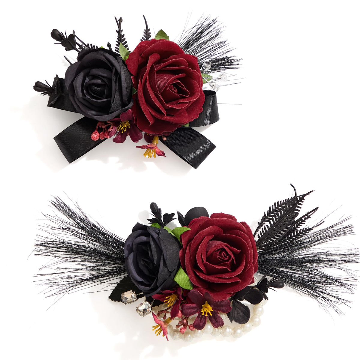 Purple Corsage and Boutonniere Set for Wedding Homecoming Prom