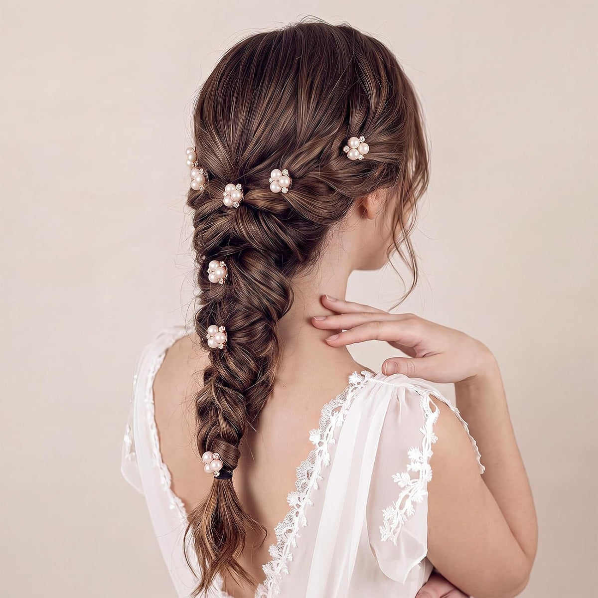 WILLBOND 18 Pcs Pearl Hair Pins Wedding Brides Hair Accessorie,Rose Gold