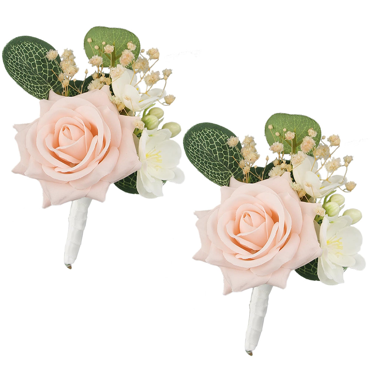 Rinlong 2Pcs Terracotta Boutonnieres with Pins for Men, Groom, Groomsmen