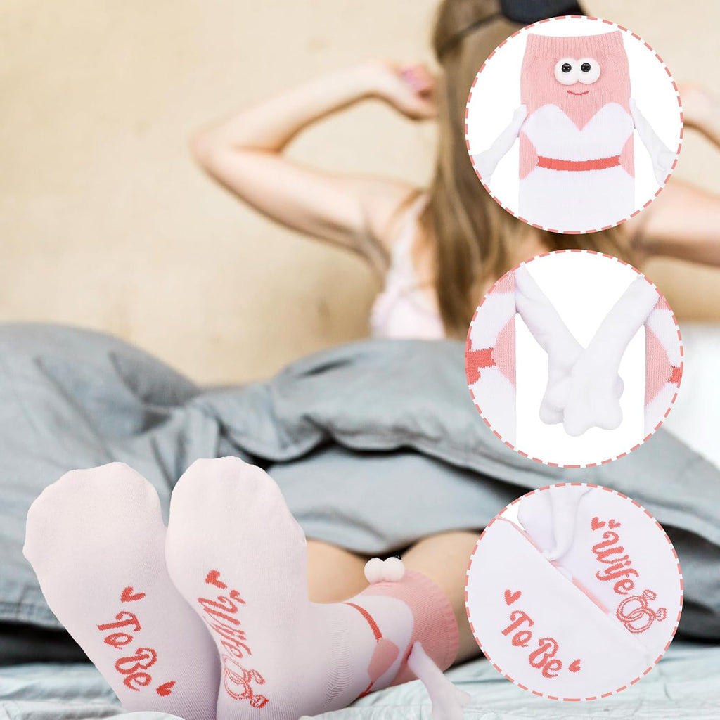 Jspupifip 2 Pairs Bride and Groom Socks