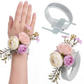 Chinco 48 Pieces Wrist Corsage Bands Elastic Stretchable Corsage Wristlets Bracelets Prom DIY Wrist Accessories Elegant Wristlets Bands for Wedding Party Bride Bridesmaid Prom Festival